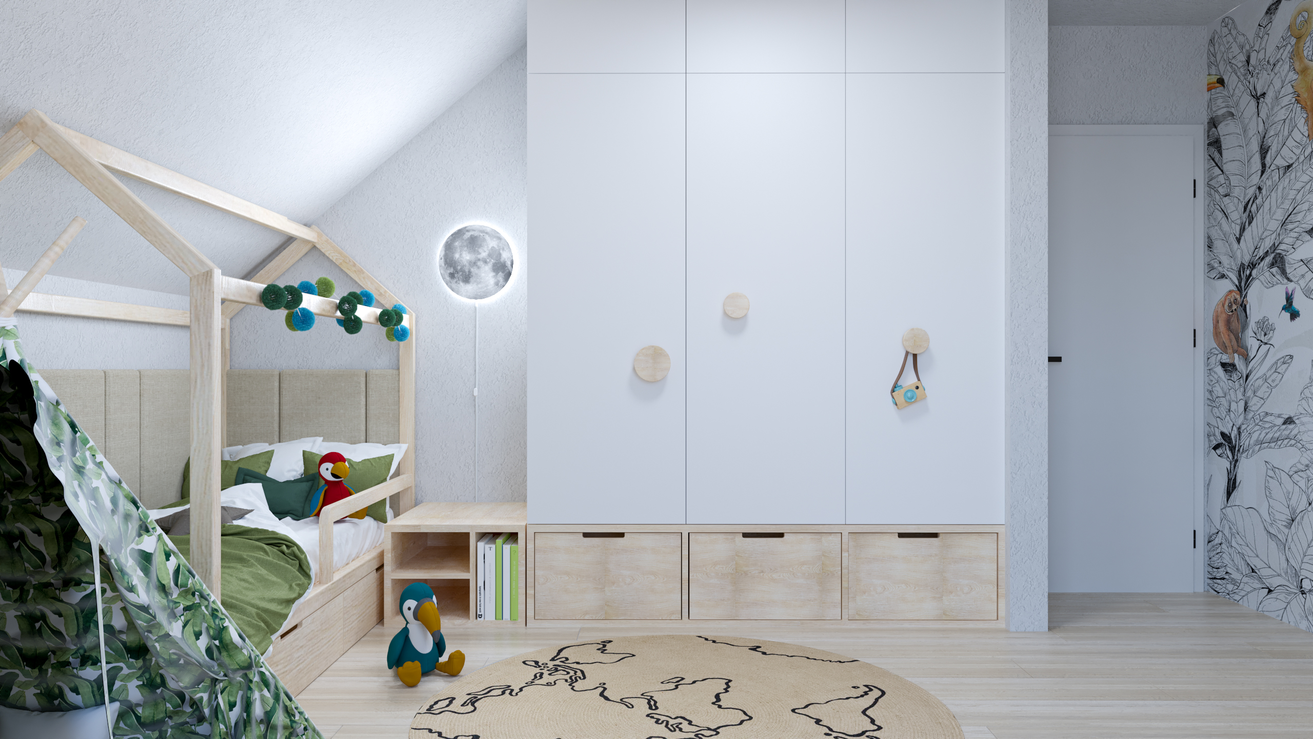 návrh interiéru detská - študentská izba